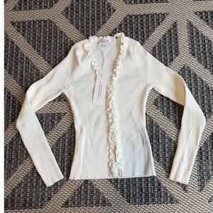 Find Me Now Charlie Ribbed Button Front Top Size SM